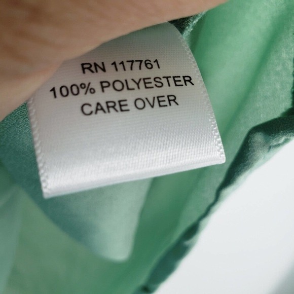 MPH collection green blouse womens plus size 3x gold shoulder button accent flaw - Picture 5 of 10